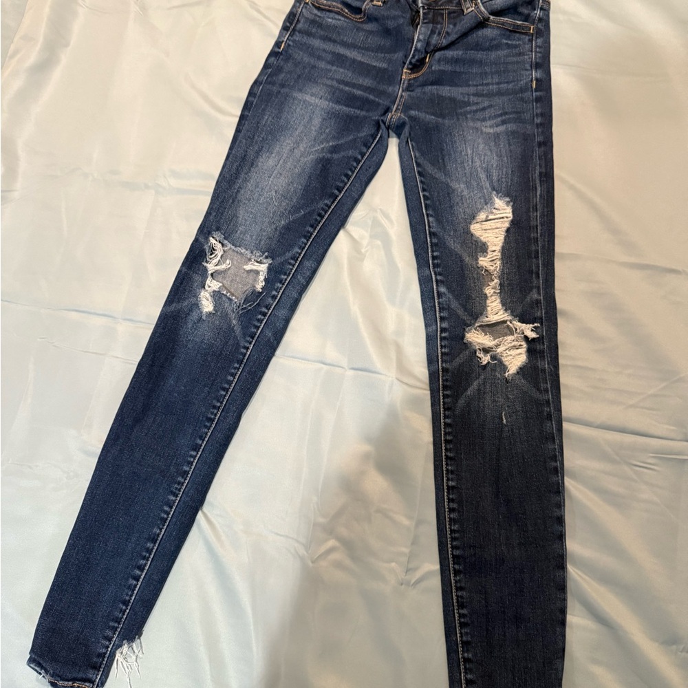 American Eagle Distressed Blue Women's Jeans size 0 Regular